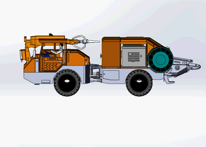 11000kg υγρή Shotcrete μηχανή 4 δύναμη μηχανών diesel Drive ροδών για την υπόγεια μεταλλεία